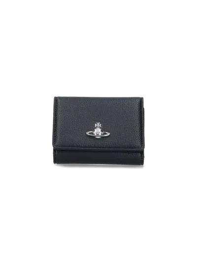 Vivienne Westwood Tri-fold Wallet Orb In Black