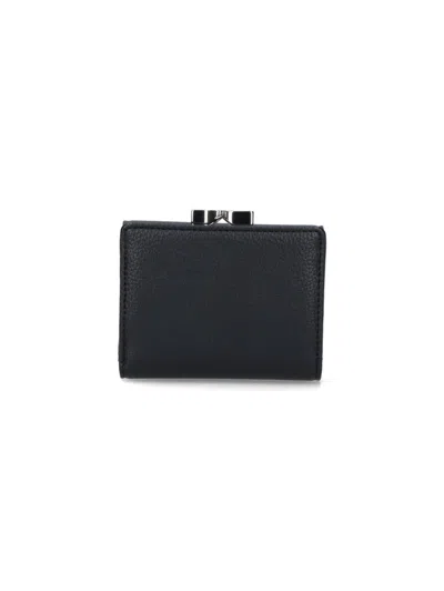 Vivienne Westwood Tri-fold Wallet Orb In Black