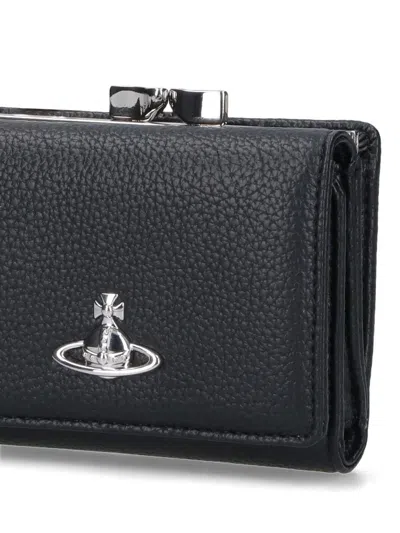 Vivienne Westwood Tri-fold Wallet Orb In Black