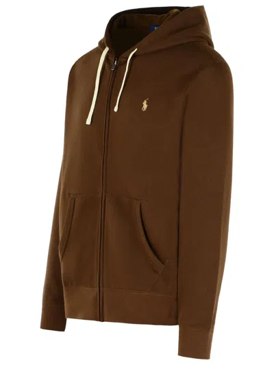 Polo Ralph Lauren Brown Cotton Blend Sweatshirt In Brown
