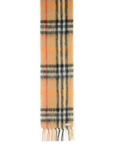 Burberry Beige Mohair And Wool Scarf In Sand