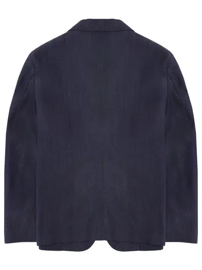 Giorgio Armani Single-breasted Long-sleeved Jacket In Blue