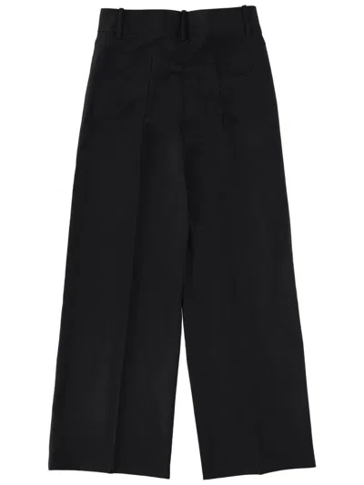 Theory Wide Leg Trousers Back And Front Pockets In Black