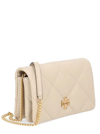 Tory Burch "kira" Wallet With Chain In Sand