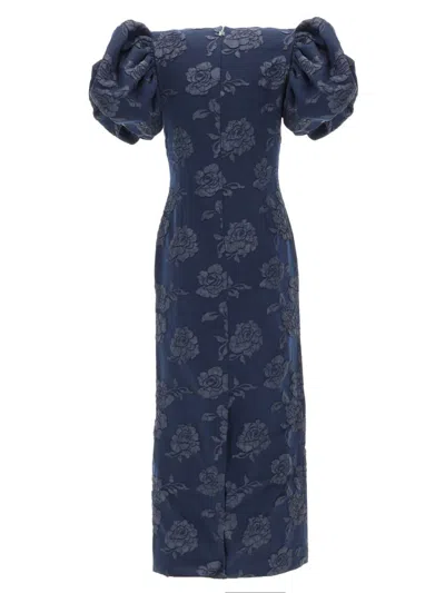 Rotate Birger Christensen Long Dress With Straps In Blue