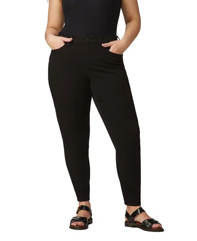 Warp & Weft Jfk Plus Mid Rise Skinny Jean In Black In Black