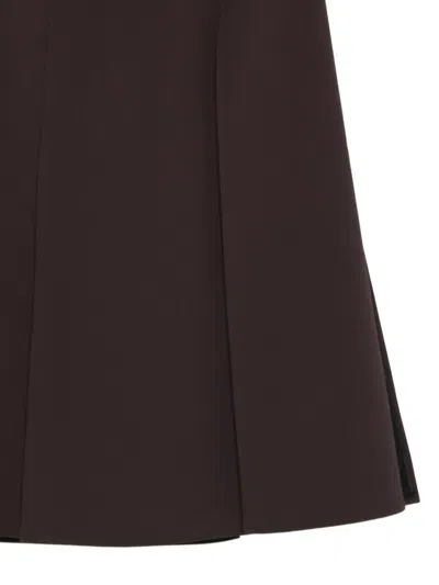 Drhope Dark Brown Midi Skirt In Brown