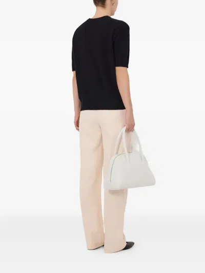 Loulou De Saison Jodi Short-sleeve Ribbed Cardigan In Black