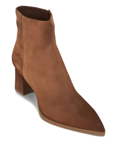 Santoni Estel Pointed-toe Boots In Brown