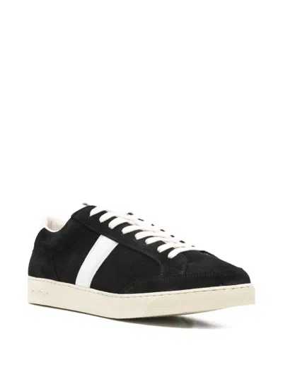 Tom Ford Blake Sneakers Suede Upper Contrast Stripe Rubber Sole In Black