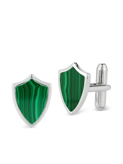 Mateo Malachite Shield Cufflinks In Multi