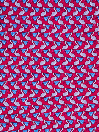 Ferragamo Pilican-pattern Tie In Pink