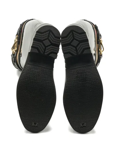 Pre-owned Burberry House Check Buckle Boots In Black