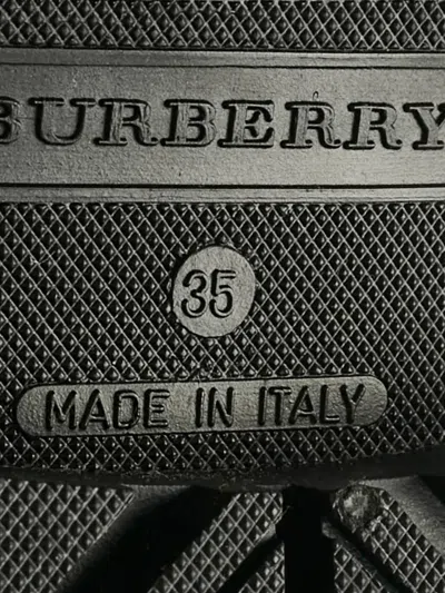 Pre-owned Burberry House Check Buckle Boots In Black