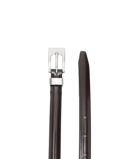 The Row Silver-tone Buckle Belt In Brown