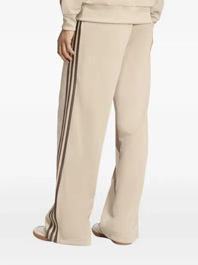 Adidas Originals Stripe Loose Track Pants In Neutral