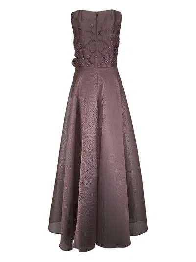 Talbot Runhof Embellished Tie Maxi Dress In Brown