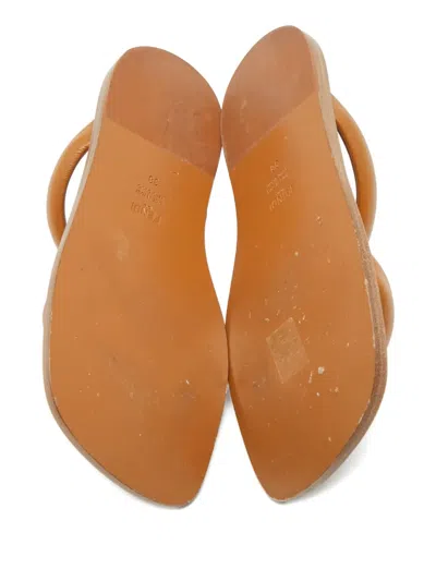Pre-owned Fendi Leather Slide Sandals In Brown
