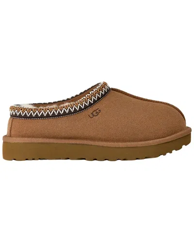 Ugg Tasman Beige Mules With Embossed Logo In Suede Woman In Brown