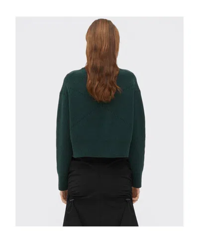 Bottega Veneta Ribbed-knit Crewneck Sweater In Green