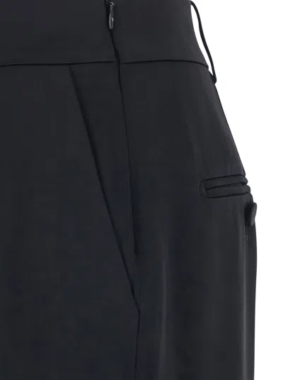 Tom Ford Black Long Skirt With Concealed Side Zip Closure And Single Front Slit In Viscose Blend Woman In Animal Print