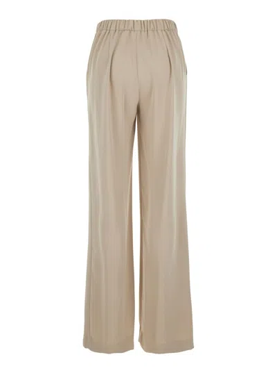 P.a.r.o.s.h Palazzo Trousers With Relaxed Silhouette And Practical Pockets In Brown