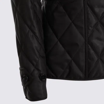 Burberry Long Sleeved Quilted Buttoned Jacket In Black