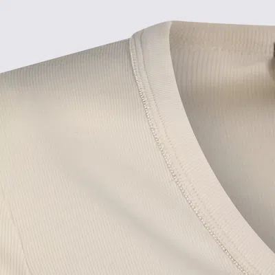 Fabiana Filippi Ribbed Top Fitted Silhouette Scoop Neck In Neutral