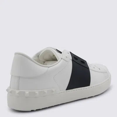 Valentino Garavani Open Leather Sneakers With Contrast Band And Stud Details Shoes In White
