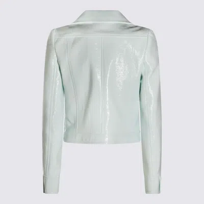 Courrèges Shiny Long Sleeve Casual Style Jacket In Green