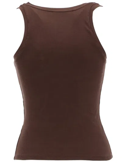 Rotate Birger Christensen Tank Top With Logo In Brown
