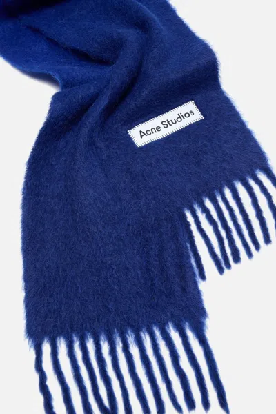 Acne Studios Fringed Scarf In Blue