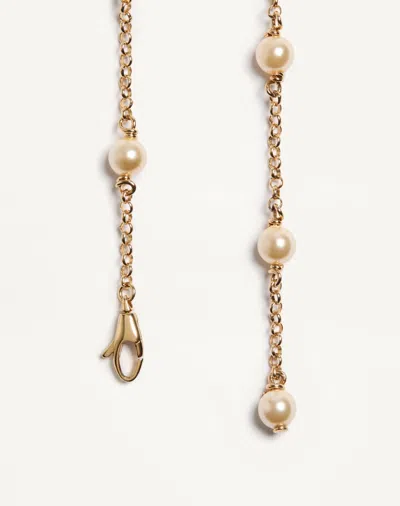 Valentino Ovalette Bracelet In Metal, Pearls And Swarovski Crystals In Gold