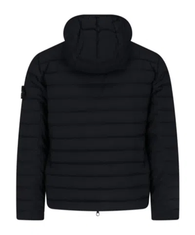 Stone Island Zipper Cotton Jacket In Black