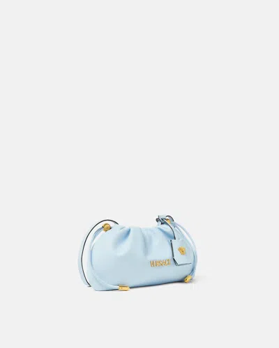 Versace Lamb Leather Mini Shoulder Bag Adjustable Strap In Red