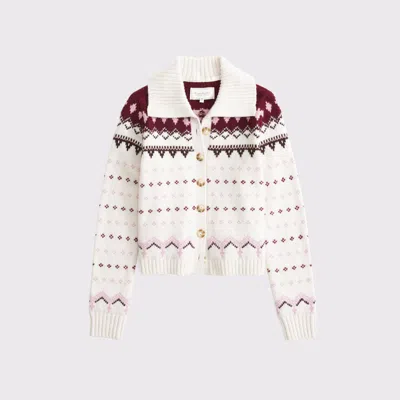 Abercrombie & Fitch Fairisle Collared Cardigan In Multi