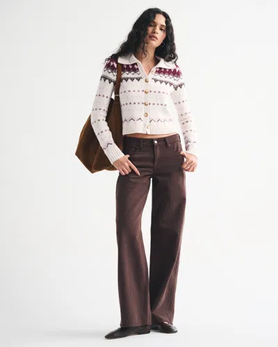 Abercrombie & Fitch Fairisle Collared Cardigan In Multi