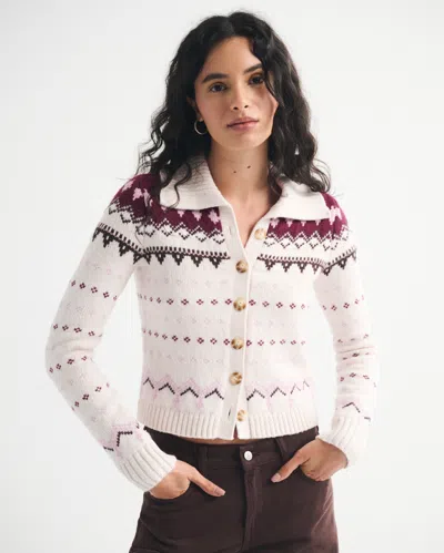 Abercrombie & Fitch Fairisle Collared Cardigan In Multi