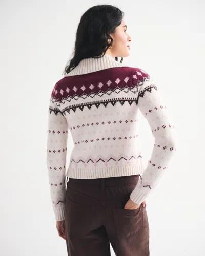 Abercrombie & Fitch Fairisle Collared Cardigan In Multi