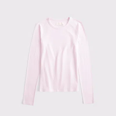Abercrombie & Fitch Long-sleeve Cozy Lounge Knit Tee In Pink