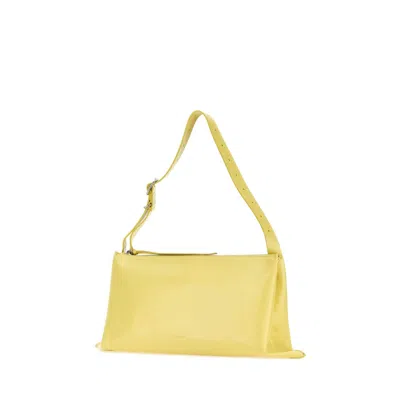 Jil Sander Medium Folded Leather Shoulder Bag In Yellow