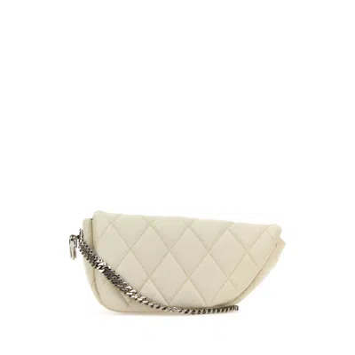 Burberry White Leather Shield Lock Shoulder Bag In Neutral
