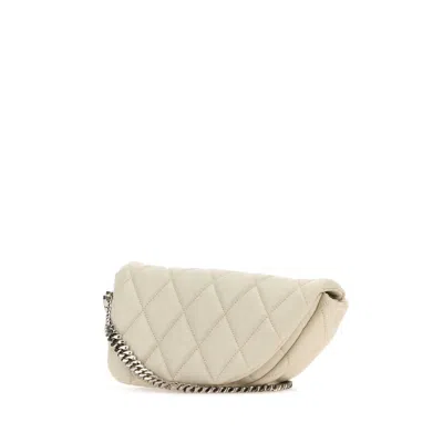 Burberry White Leather Shield Lock Shoulder Bag In Neutral