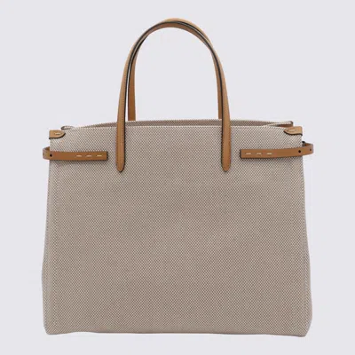 Valentino Garavani Natural Cotton And Leather Antibes Tote In Sand