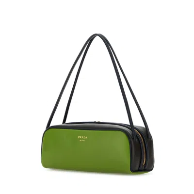 Prada Green Leather Shoulder Bag