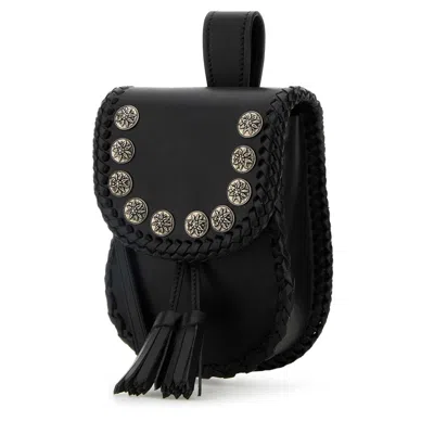 Prada Black Leather Crossbody Bag In Black