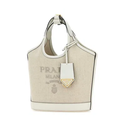 Prada Sand Canvas Handbag