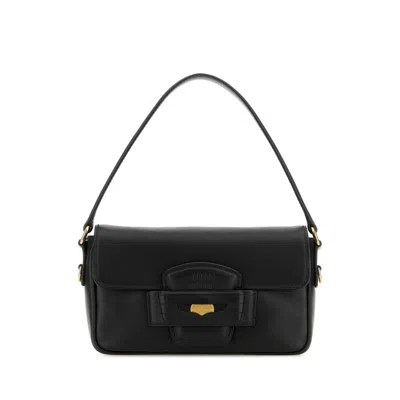 Miu Miu Black Leather Handbag In Black