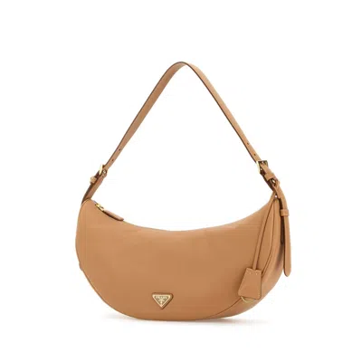 Prada Large Peach Leather Shoulder Bag
