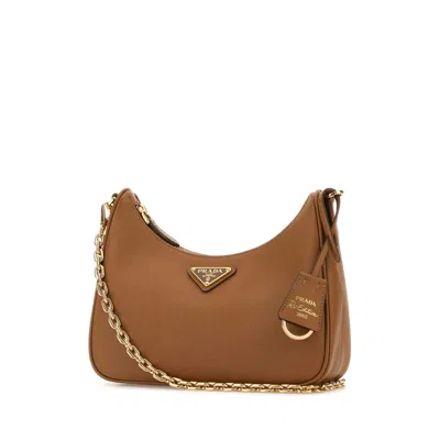 Prada Camel Leather Re-edition 2005 Shoulder Bag